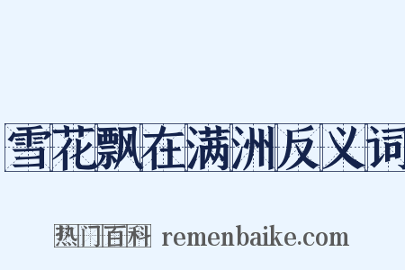雪花飘在满洲反义词是什么意思的图片
